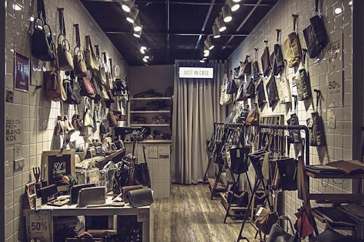 Luxury leather goods display