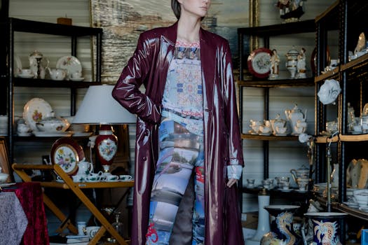 elegant vintage clothing display