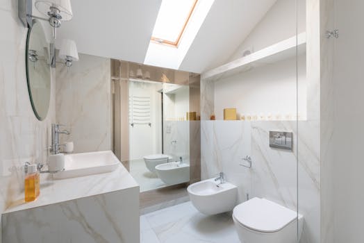 elegant bathroom with marble features