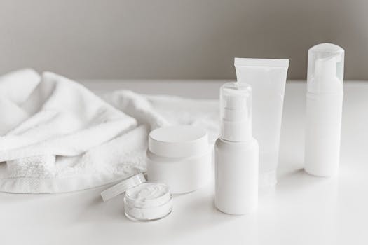 luxury skincare products in a bathroom